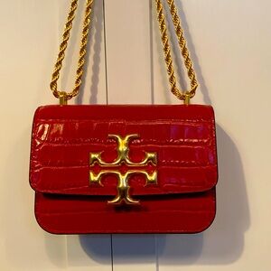 TB Eleanor small red leather bag
